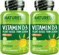 NATURELO Vitamin D - 5000 IU - Plant Based from Lichen - Natural D3 Supplement for Immune System, Bone Support, Joint Health - High Potency - Vegan - Non-GMO - Gluten Free - 180 Capsules (Pack of 2)