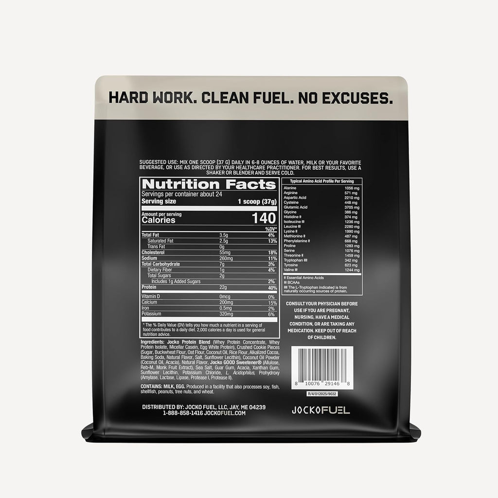 Jocko Fuel Mölk Whey Protein Powder - Keto, Probiotics, Digestive Enzymes, Amino Acids, Low Sugar Monk Fruit Blend - Supports Muscle Recovery & Growth (24 Servings, Cookies & Cream)