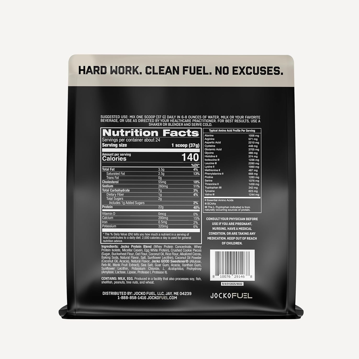 Jocko Fuel Mölk Whey Protein Powder - Keto, Probiotics, Digestive Enzymes, Amino Acids, Low Sugar Monk Fruit Blend - Supports Muscle Recovery & Growth (24 Servings, Cookies & Cream)