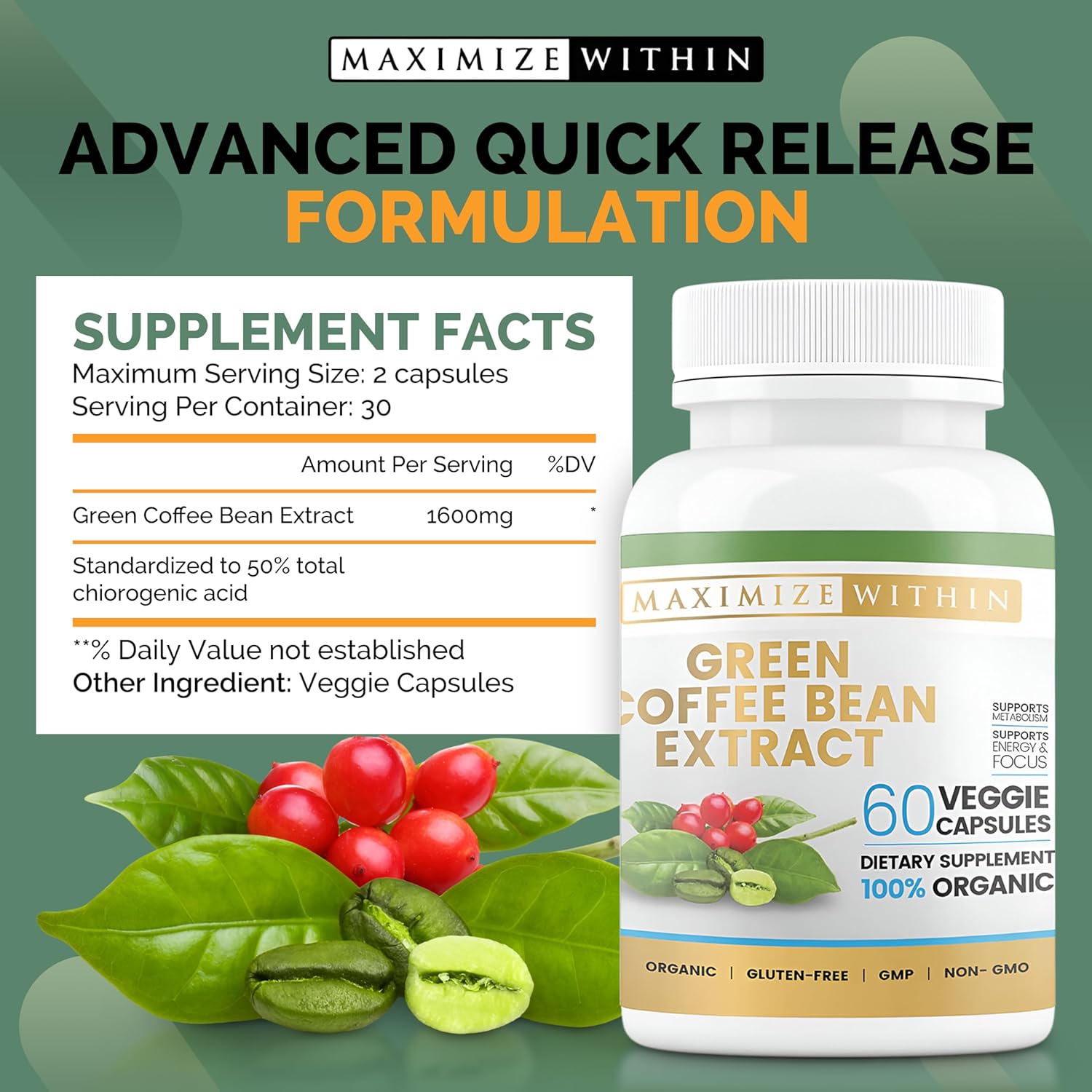 Maximize Within Green Coffee Bean Extract, 60 ct