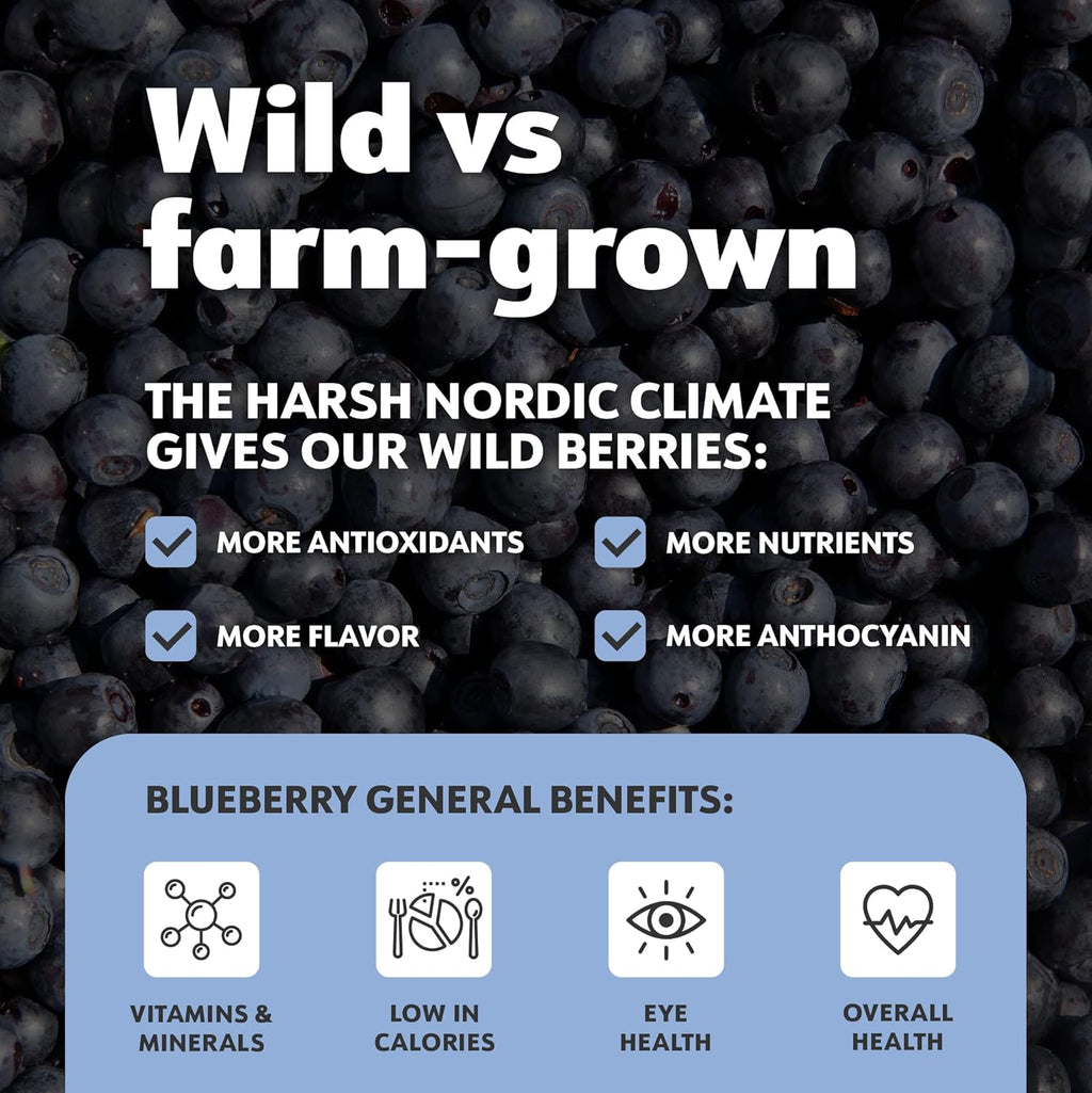 LOOV Organic Wild Blueberry Powder - 41-Day Supply, 8.8 Oz, Good for Smoothie & Breakfast, Freeze-Dried, from Northern Europe, No Added Sugar