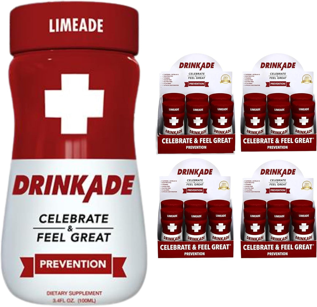 DrinkAde Prevention – Daily Wellness & Immunity Support Hydration Drink with Electrolytes, B Vitamins & Green Tea Extract – Sugar Free, 5 Calories, Vegan, Non-GMO (24 Pack)