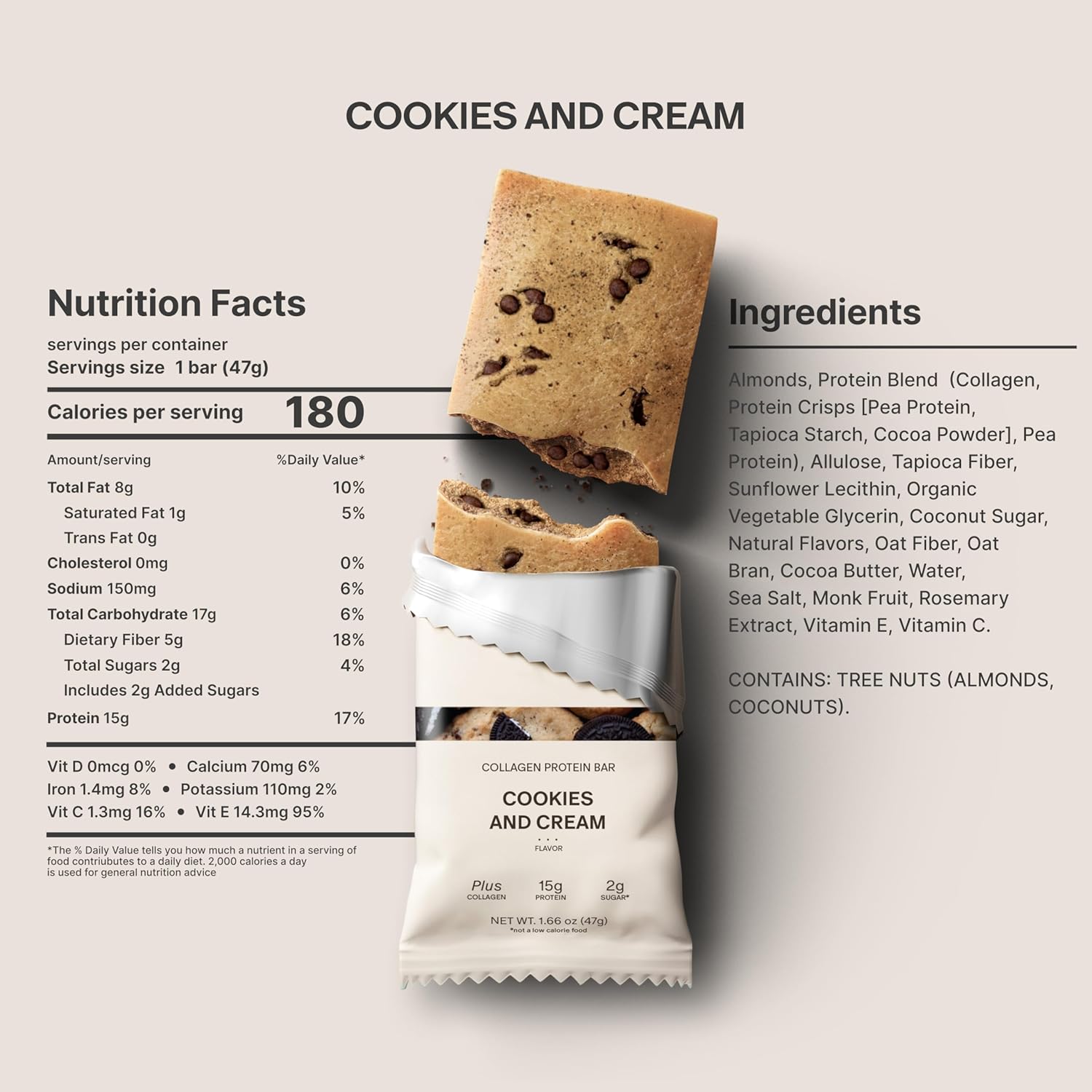 Stars + Honey Protein Bars - Cookies and Cream, 15g Protein, 2g Sugar, w/Collagen Keto Friendly Snack - Gluten, Dairy, Seed Oil, & Soy Free - High-Protein Snacks for Energy & Recovery -10 pack