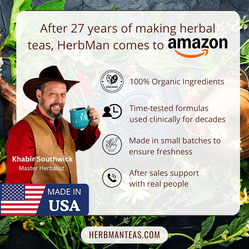 BLADDER CONTROL TEA - Herbal Blend for Nighttime Comfort & Fewer Bathroom Trips — by Master Herbalist Khabir — Organic, Non-GMO, No Additives (not for prostate related)