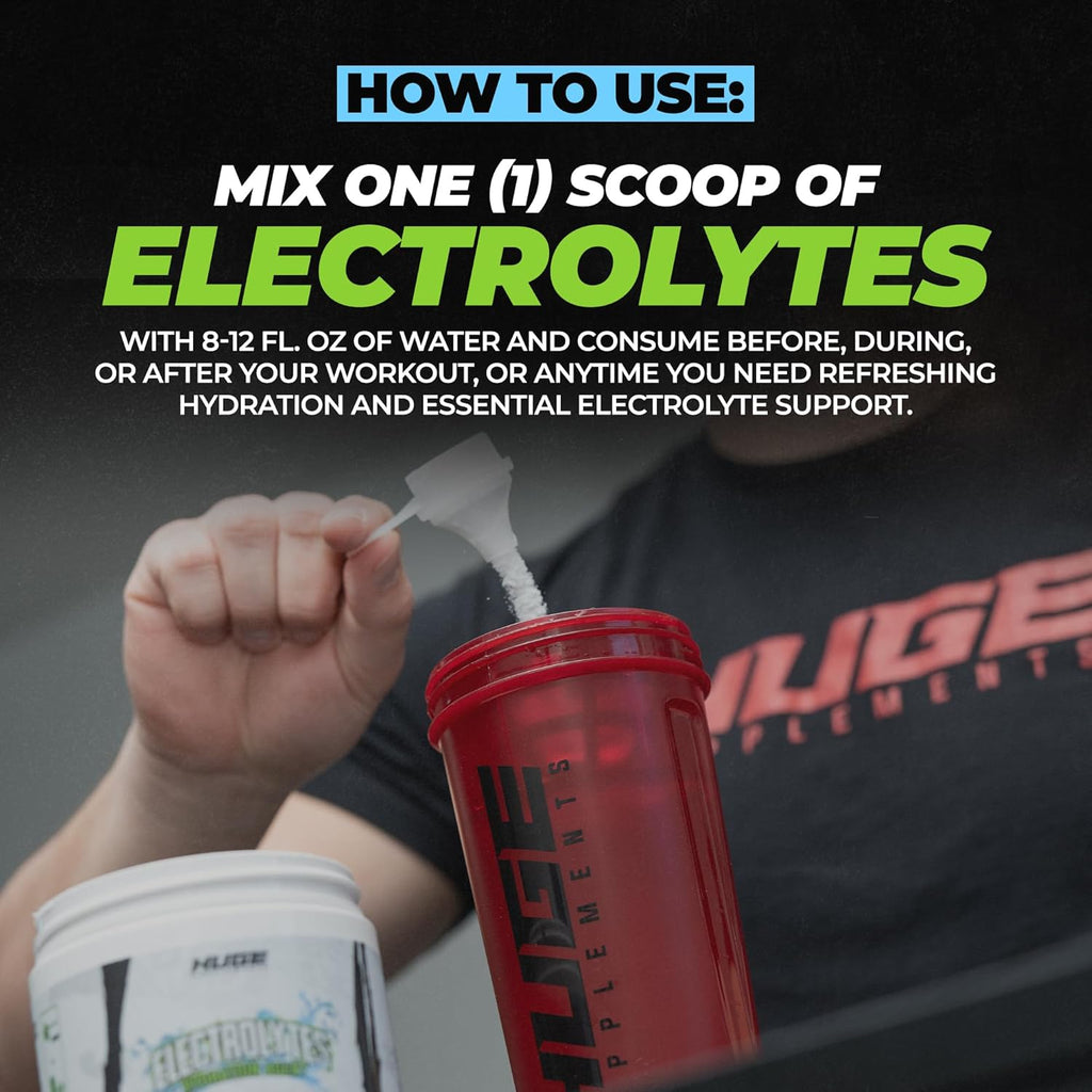 Huge Supplements Electrolytes Powder - Advanced Hydration Formula w/Full Electrolyte Profile - Sugar Free, No Artificial Flavors or Colors - 45 Servings (Artic Lime)