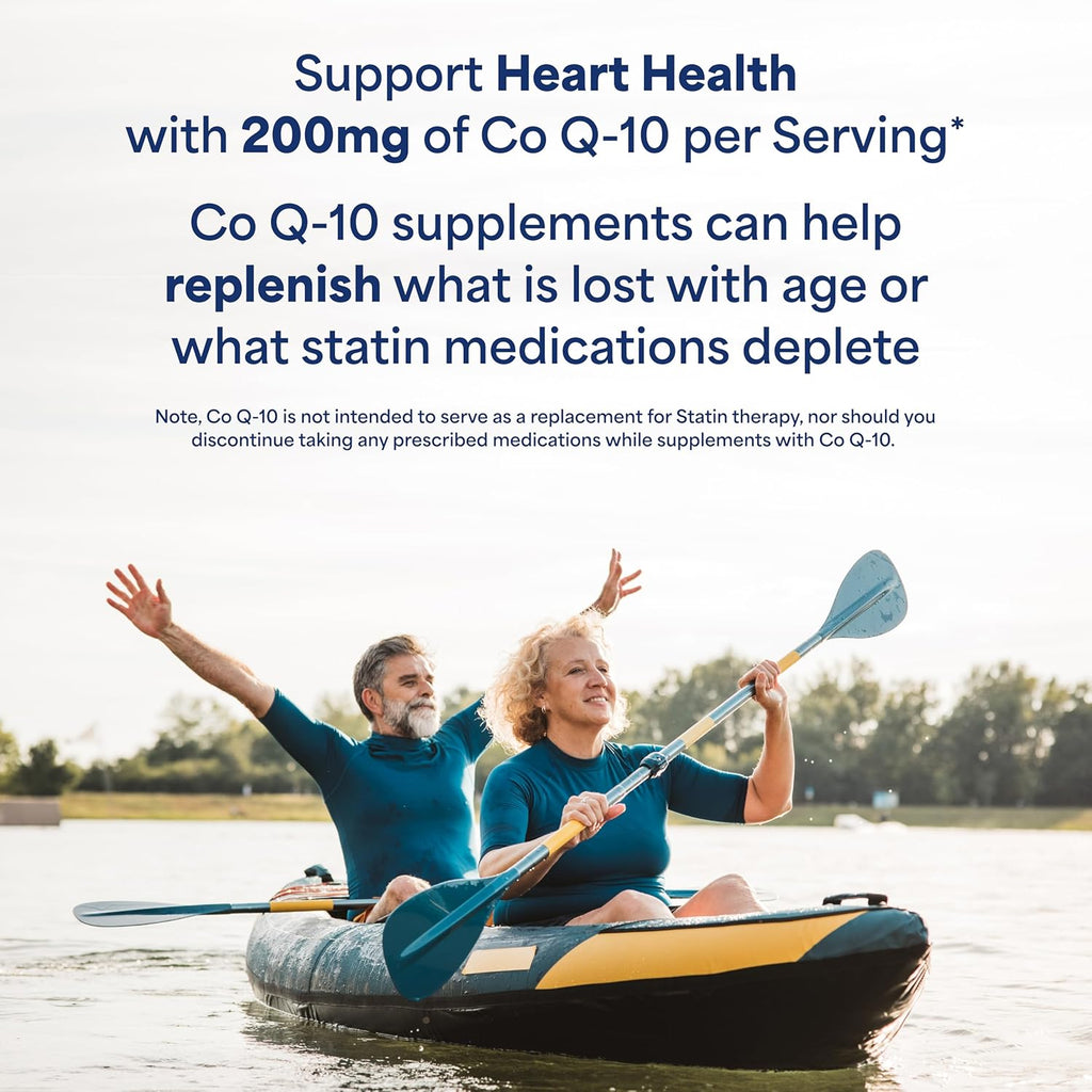Puritan's Pride Coenzyme CoQ10 200mg, Dietary Supplement for Heart Health, Blood Pressure, Oral Gum Health, and Healthy Aging Support, 120 Servings, Rapid Release Softgels
