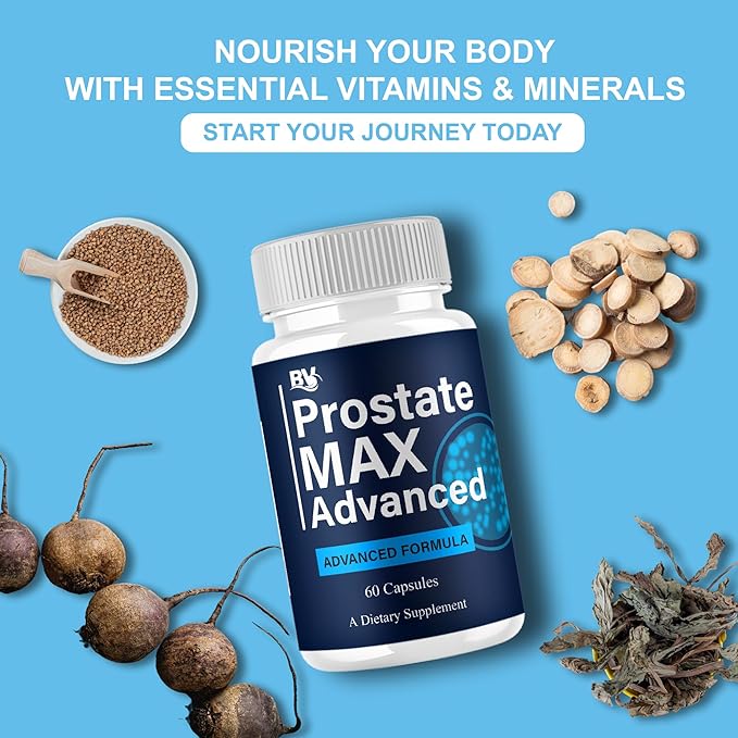BLUE VIBE Prostate Max Advanced Capsules, Prostate Max Maximum Strength Prostate Support and Advanced Overall Health Multivitamin Supplement, ProstateMax Daily Support (2 Pack - 120 Capsules)