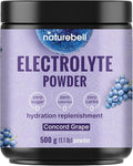NatureBell Electrolytes Powder No Sugar, 500g (76 Servings) | Keto Fast Hydration Powder, Carnivore-Friendly Electrolyte – 1,000mg High Potassium, Minerals, & Coconut Water – Concord Grape Flavor