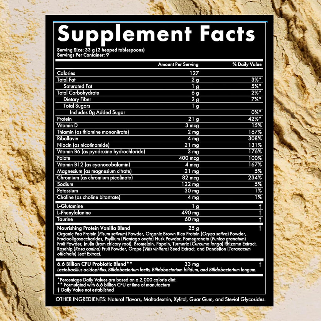 WelleCo, Nourishing Protein, Premium Organic Sprouted Brown Rice & Pea Protein, Vanilla Flavour, 300g (10.5oz) Pouch