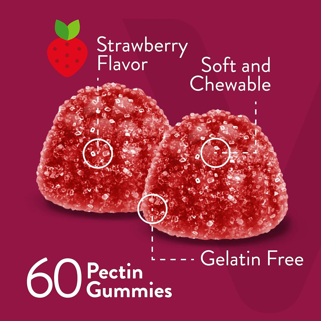 Viteey Vitamin B Complex Gummies with Vitamin C - Energy, Metabolism & Immune Support - B6, B12, Niacin, Folic Acid, Biotin, Calcium - Vegan, Gluten-Free - 60 Count