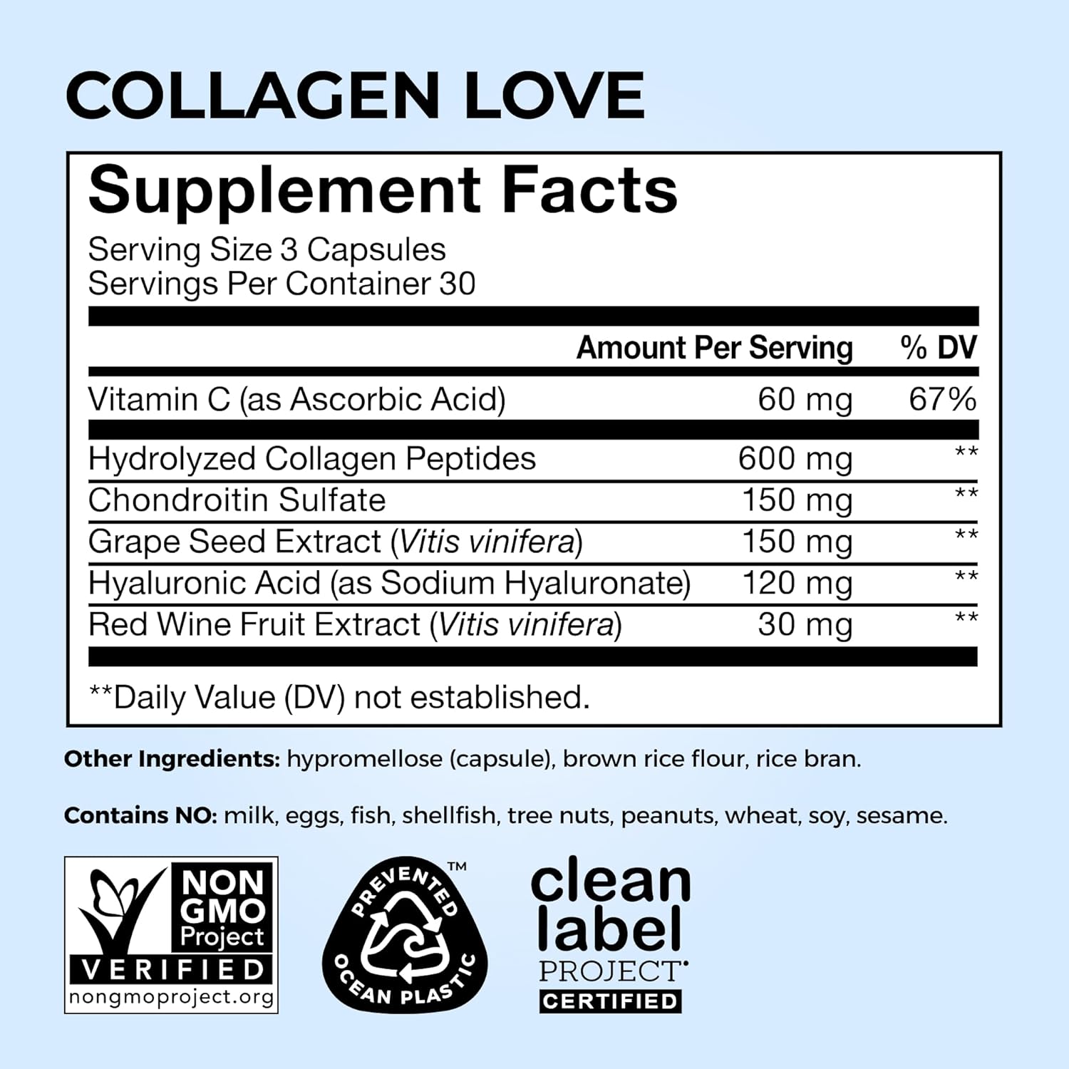 HUM Collagen Love Skin Supplement, Collagen Peptides Capsules with Hyaluronic Acid & Vitamin C, Supports Firm Skin & Helps Minimize Signs of Aging, Supplements for Women and Men, 90 Capsules