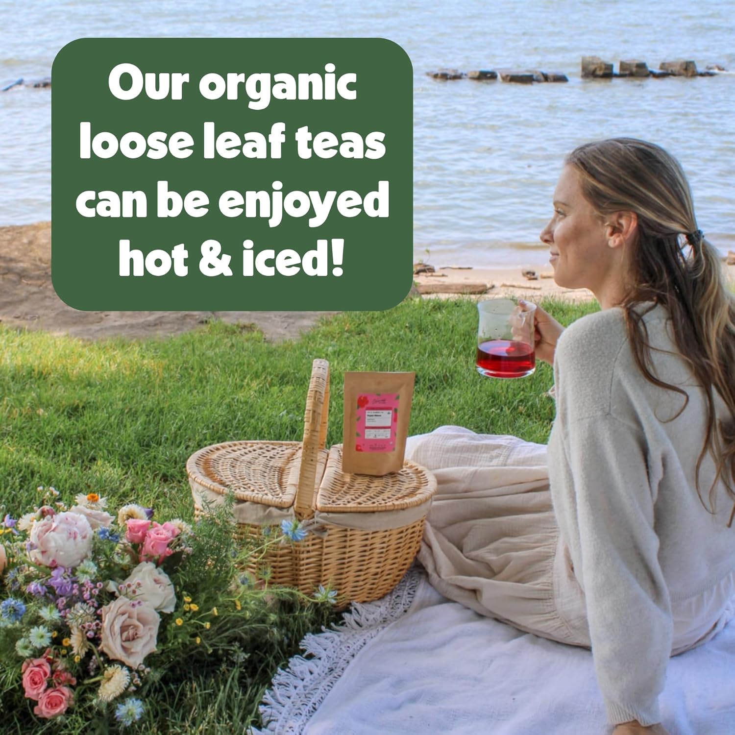 Heavenly Tea Leaves Organic Lemon Ginger, Loose Leaf Herbal Tea, 4 oz. (Approx. 50 Cups of Tea) - Naturally Caffeine Free, Perfect Hot or Iced!
