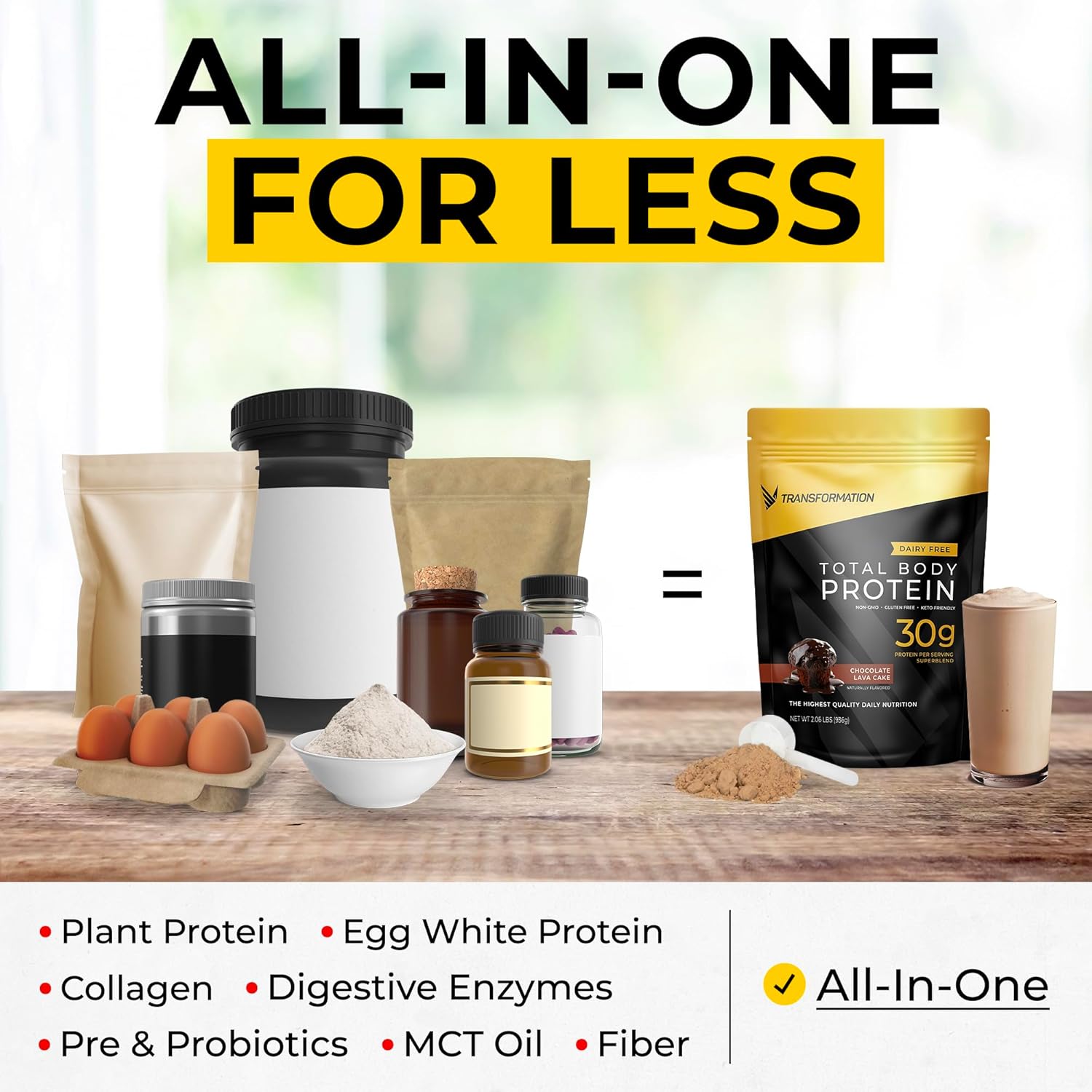 Transformation Chocolate Protein Powder & Performance Insulated Shaker Bottle | 30G Multi-Protein Superblend | Collagen Peptides, Egg White & Plant Blend | MCT Oil | BCAA Amino Acids