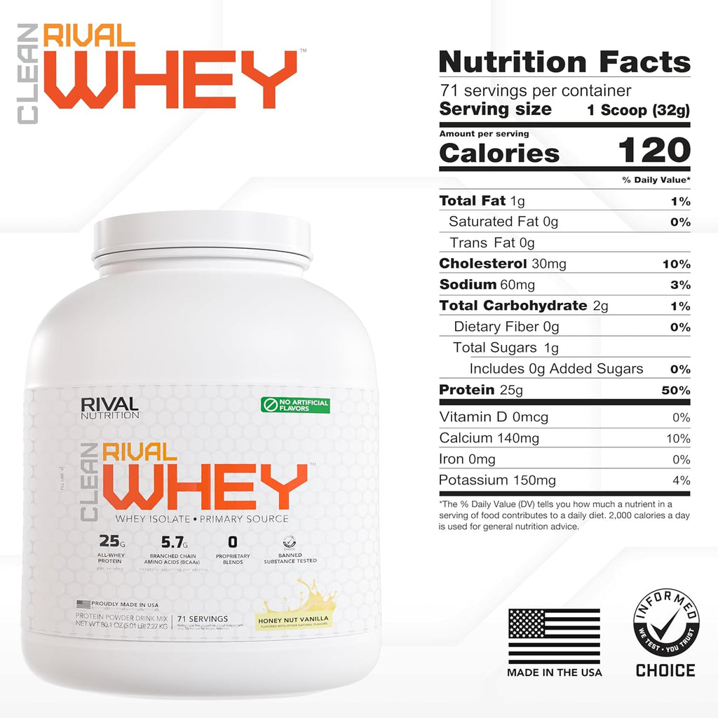 Naturally Flavored Rival Whey - Honey Nut Vanilla- 5lb