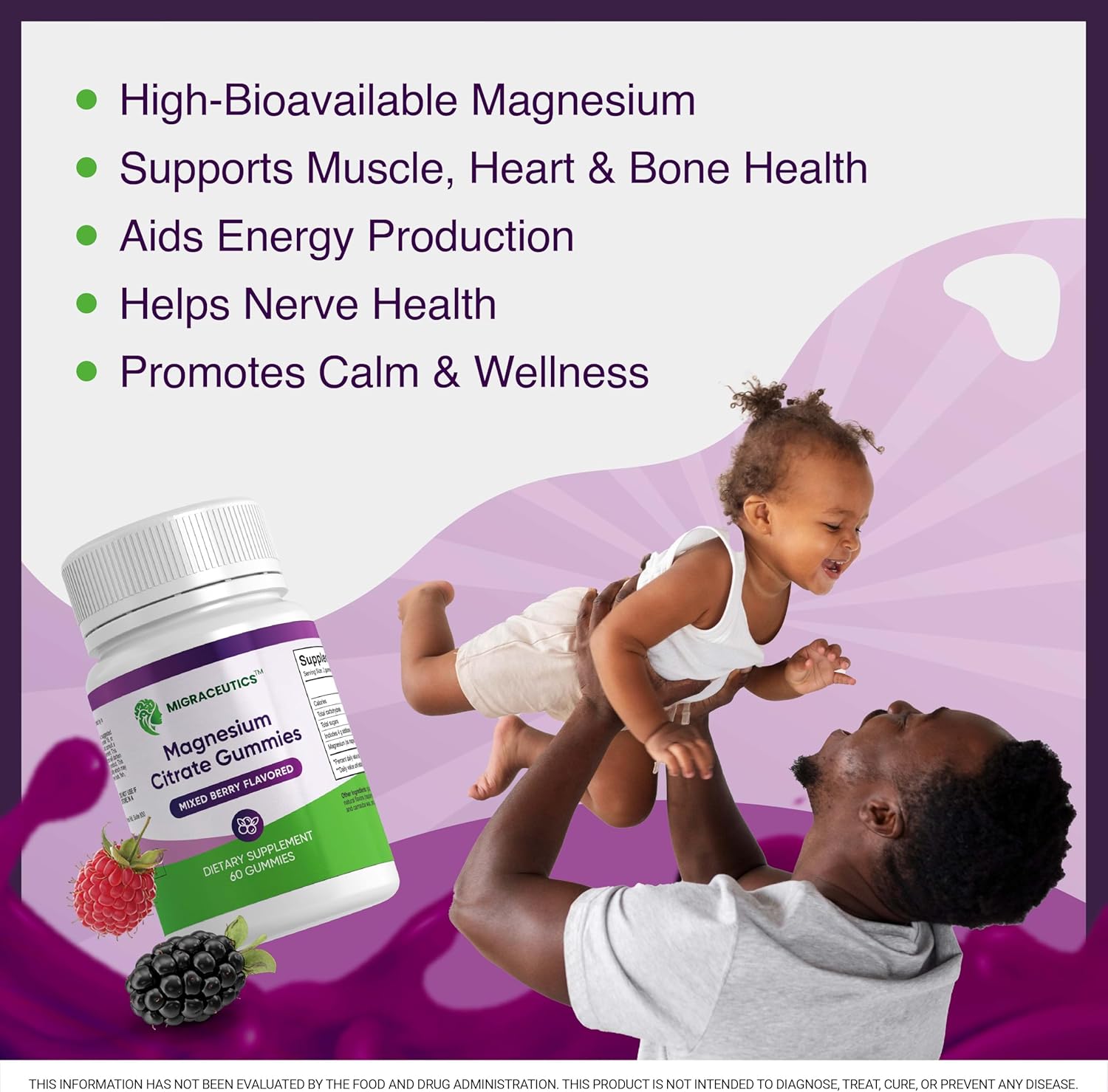 Premium Magnesium Citrate Gummies for Adults and Children - 200 mg Calm Magnesium Gummies for Sleep, Relaxation, Stress Relief, Brain Support, Migraine Relief for Women, Men, Kids