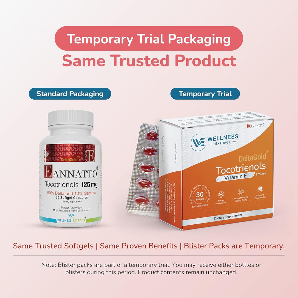Eannatto Tocotrienols Vitamin E Supplements Tocopherol Free, Supports Immune Health, Non-GMO, Gluten Free & Antioxidant (125MG 30 Softgels)