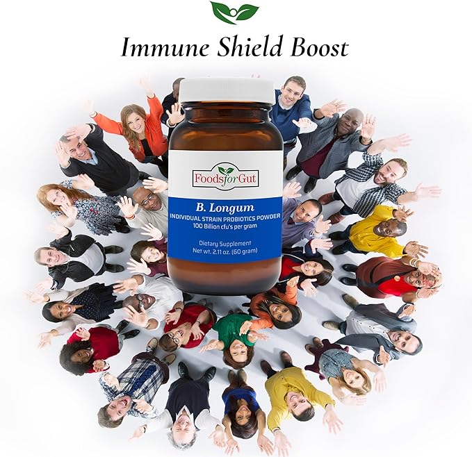 Bifidobacterium Longum Probiotic Powder 100 Billion cfu's | Made in USA | No Additives | Direct from Manufacturer | No Third-Party Storage | Immune Support | B. Longum | 60 Grams (2.11 Oz)