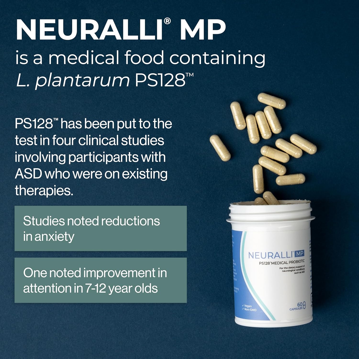 Bened Life Neuralli MP, Medical Food with PS128 for People with ASD and PD (30-Day Supply)