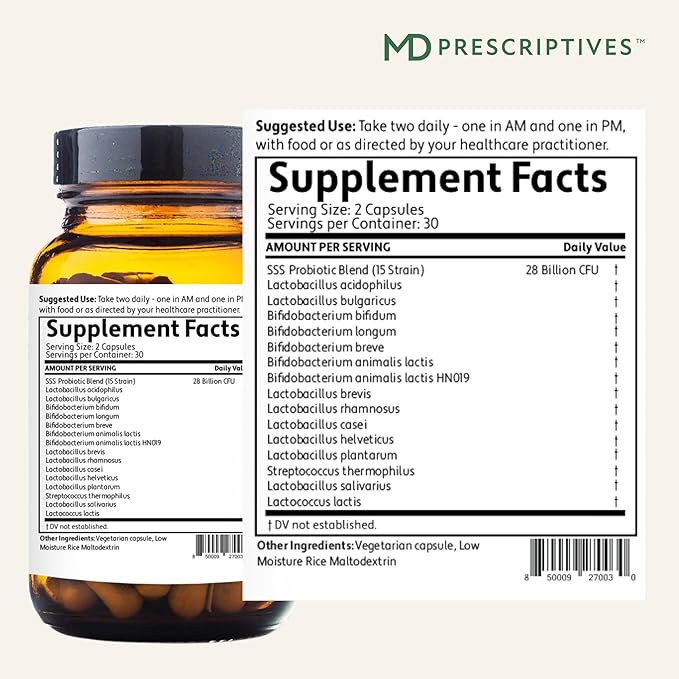 MD Prescriptives - PureBiotic - Probiotic Dietary Supplement for Digestive & Gut Health - 60 Capsules