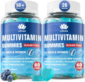 Methylated Multivitamin for Men/Women Gummies, Mens/Womens Multivitamin 50 Plus, with Glucosamine Chondroitin MSM Echinacea Sugar Free Chewable Multi Vitamins B D3 K2 A C E for Adults Seniors, 120 Cts
