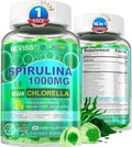 Organic Spirulina Chlorella Gummies, Super Greens with Powerful Antioxidants & Excellent Rich in Chlorophyll, Vegan Protein, Essential Amino Acids & Minerals – Cellular, Energy & Immunity, 60 Cts