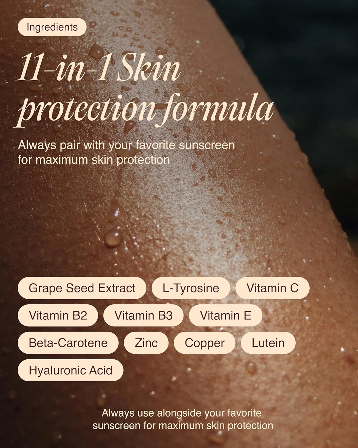 Golden Skin Tanning Supplement for Women & Men – Potent Tanning Pills with Beta Carotene, Lutein & L-Tyrosine for Skin Health | Natural Antioxidant Supplement & Tanning Vitamins | 90 Vegan Capsules