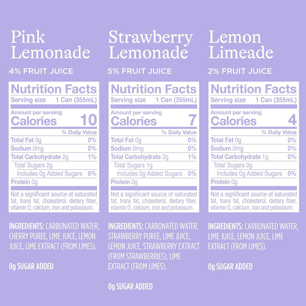 Spindrift Lemonade 3 Flavor Variety 20 Pack,12 Fl Oz (Pack of 20)
