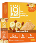 IQBAR Brain and Body Plant Protein Bars Banana Nut 12 Count - Keto, Vegan, Low Carb, High Fiber, Gluten Free, Dairy Free, Low Sugar Snack