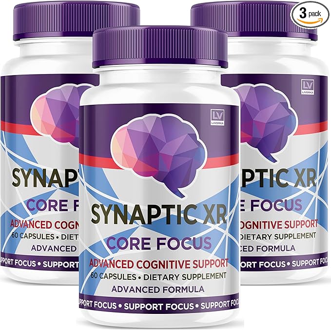 (3 Pack) Synaptic XR Capsules, SynapticXR, Synaptic XR Core Focus, Synaptic XR Brain Caps, Synaptic XR, Brain Synaptic XR, Synaptic XR Advanced Formula 180 Capsules for 3 Months