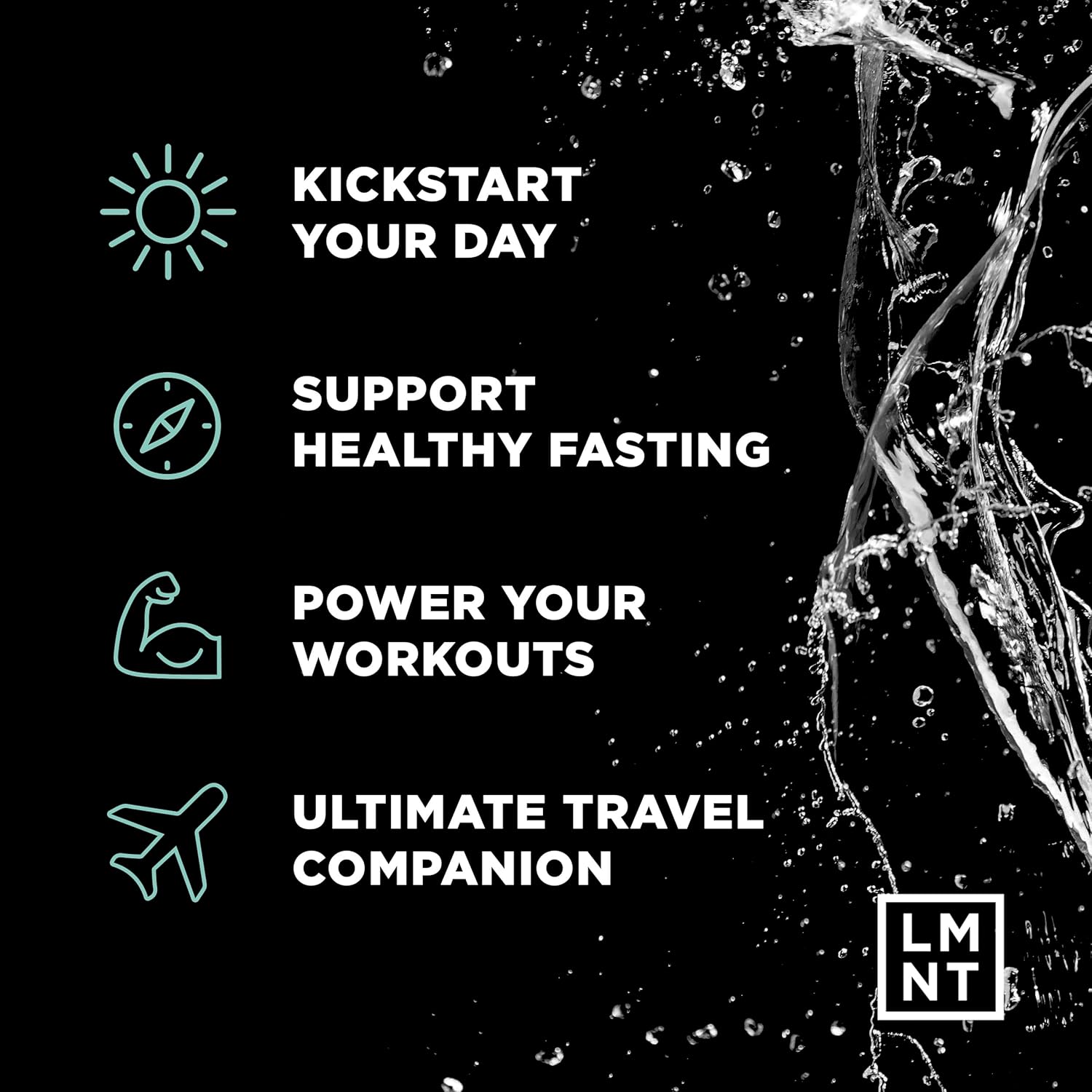 Drink LMNT Zero Sugar Electrolytes - Raw Unflavored Salt | Drink Mix | 30-Count