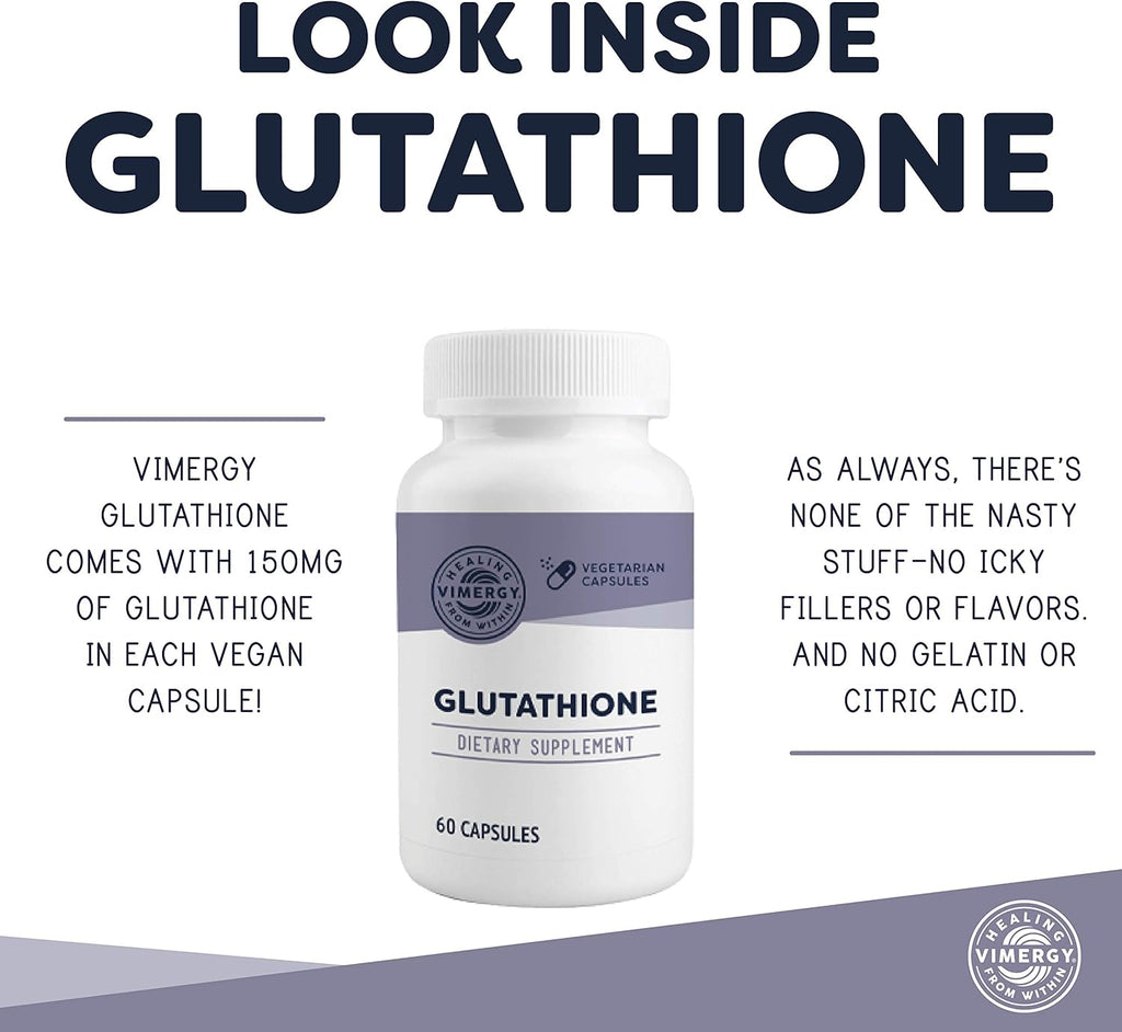 Vimergy Glutathione – Supports Liver Detox* – Superfood for Cellular Health & Antioxidant Support* – Kosher, Vegan & Gluten-Free – 60 Capsules