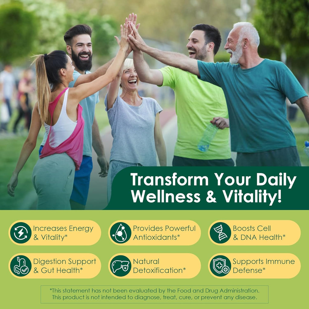 Organic Spirulina Chlorella Gummies, Nutrient-Dense Superfood Rich in Vegan Protein, Super Greens & Chlorophyll + Vitamin C & D3, Zinc, B12 for Natural Energy, Powerful Antioxidants, Sugar Free,60 Cts