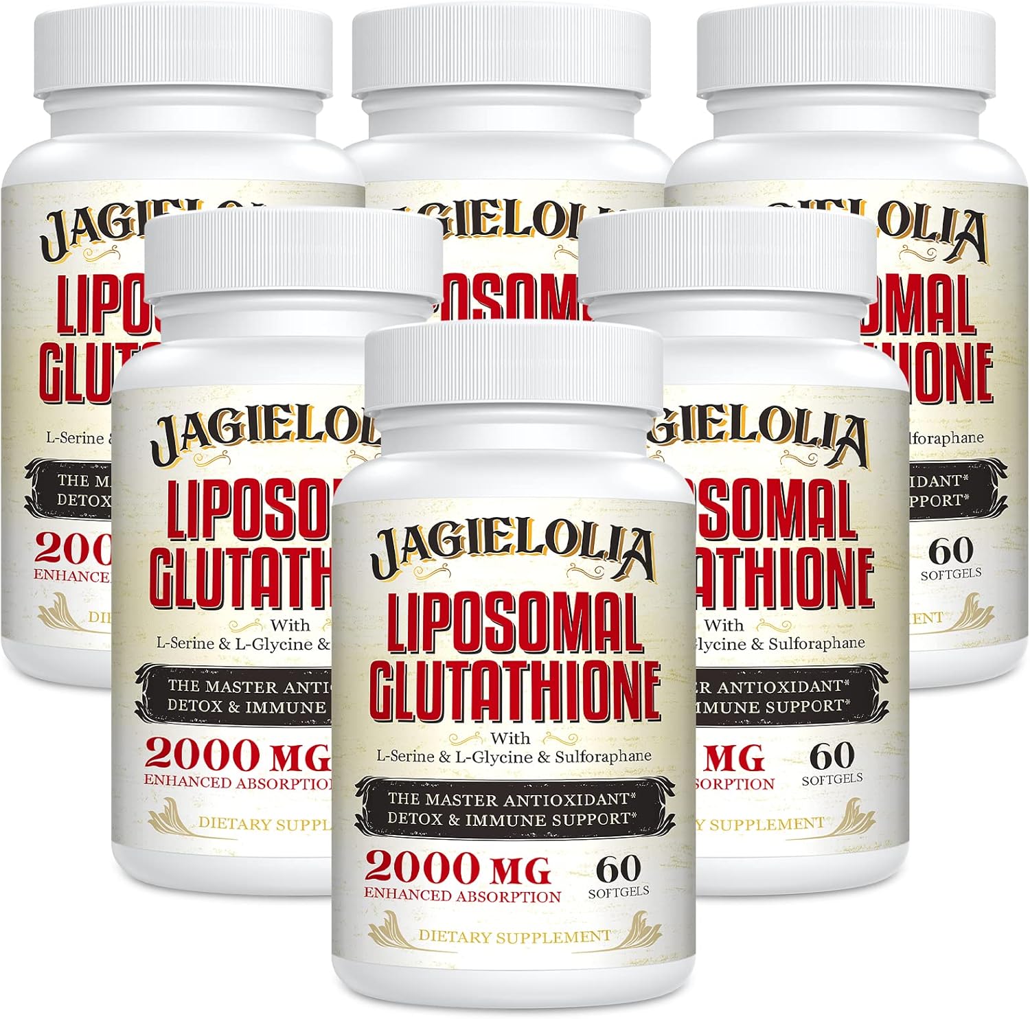 Liposomal Glutathione 2000 mg with L-Serine, L-Glycine & Sulforaphane – Active L-Glutathione Unique Formulation to Enhance Absorption - Master Antioxidant, Detoxifying & Immune | 360 Softgels