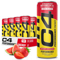 Cellucor C4 Energy Drink 12oz (Pack of 12) - Strawberry Watermelon Ice - Sugar Free Pre Workout Performance Drink with No Artificial Colors or Dyes