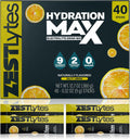 Salty Lemon Flavor Sugar Free Electrolyte Hydration Packets, 40 Sticks Electrolyte Powder Drink Mix, Liquid Daily IV Flavors | 9 Vitamins & Nutrients | 2 Hydration Factors