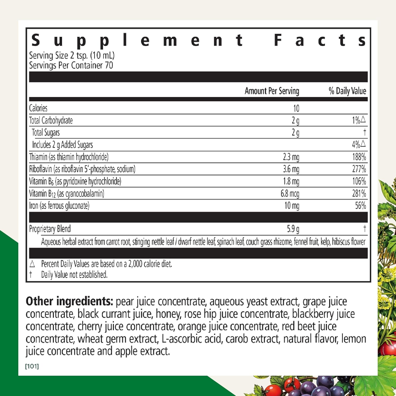 Floradix by Salus Iron & Herbs - Liquid Herbal Supplement for Energy Support* - Iron Supplement with Vitamin C & B Complex Vitamins - for Men & Women - 23.7 Fl Oz