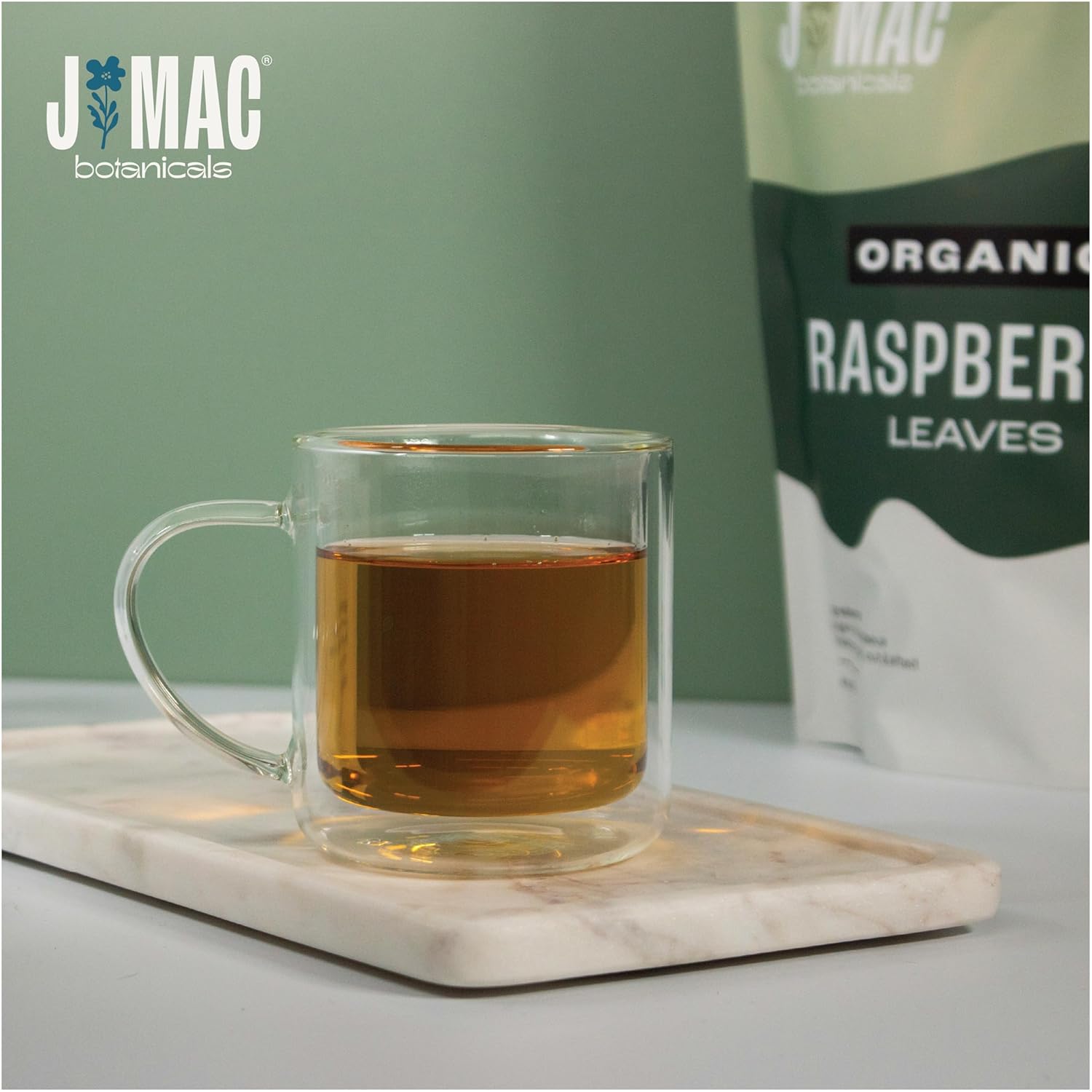 J Mac Botanicals Organic Raspberry Leaves, loose leaf tea 4 ounce