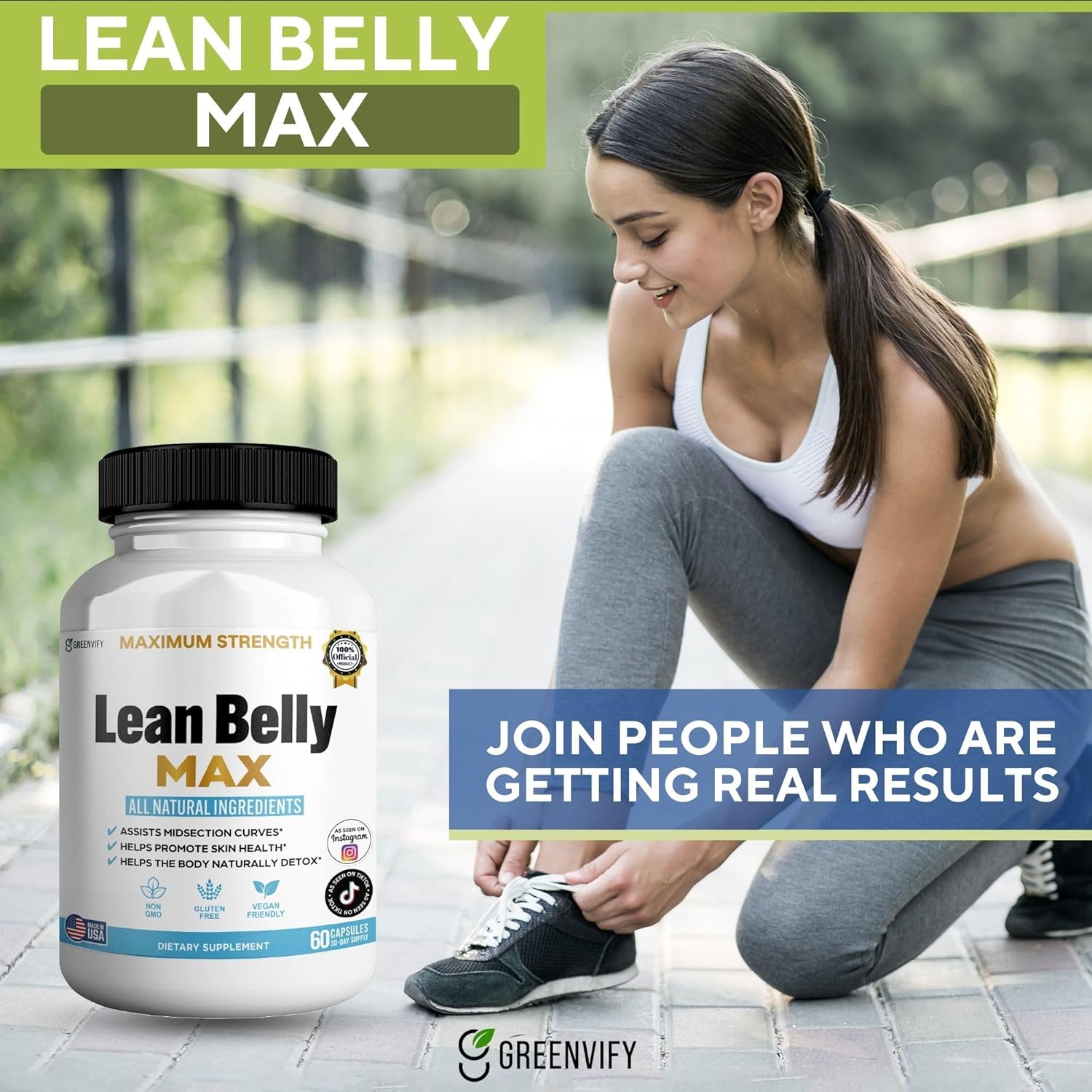 Lean Belly Max Natural Supplement, 60 Capsules, 30-Day Supply, All Natural Ingredients, Non-GMO, Gluten Free (1)