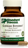 Standard Process Ginkgo Synergy - Brain Health Support Supplement - Supplement with Ginkgo Biloba Extract, Organic Buckwheat Powder & Gotu Kola to Support Antioxidant Activity - 40 Capsules