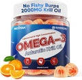 Liposomal Antarctic Krill Oil Gummies 2000mg - Cellular Level Absorption Omega-3 with EPA, DHA & Astaxanthin - Antioxidant & Brain Support - Fish Oil Supplements Alternative - Sugar Free - 60 Count