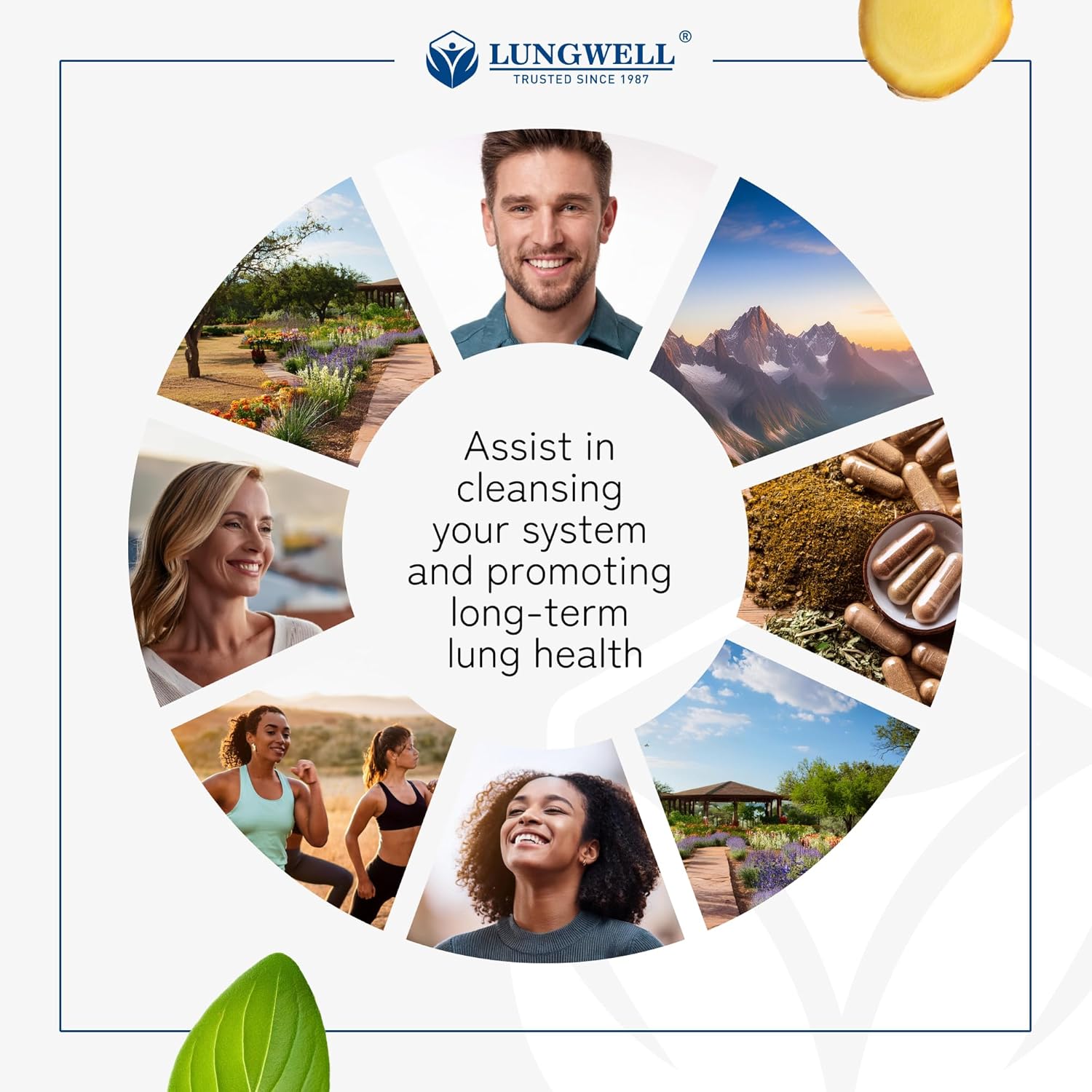 Quit Smoking Aid for Lung Cleanse & Support - Lung Detox for Smokers - Herbs for Respiratory Health: Licorice, Ginger & Nettle Root, Thyme - Clear Lungs Supplement with Vitamins C, D3-60 Capsules