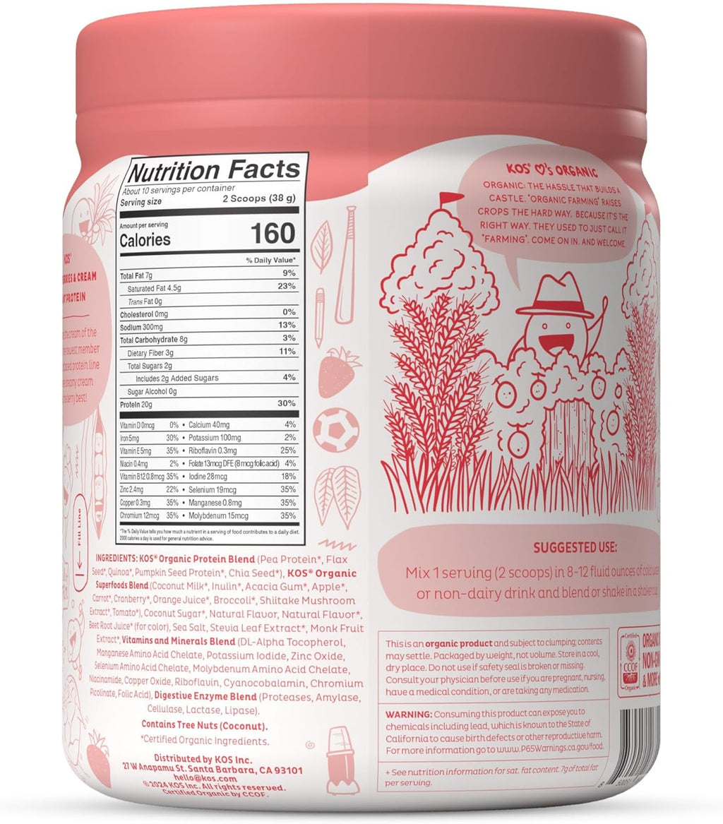 KOS Protein Powder Strawberry Cream 10 Serving