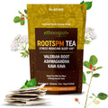 RootsPM Sleep Teabags - Herbal Blend of Valerian Root, Ashwagandha & Kava Kava, Natural Relaxation Tea for Restful Nights, Unsweetened & Vegan, 100% Natural Ingredients - 2 Gram Teabags - 32 Teabags