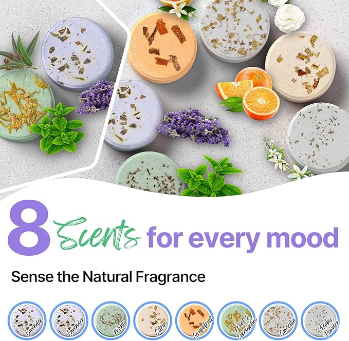 Shower Steamers Aromatherapy Blriet, Gifts for Women, Teen Girls, Wife, Her, Mom, Valentines Day Gifts Birthday Galentines Decoration Travel Essentials Self Care Home Spa Relaxation - 8 Pack