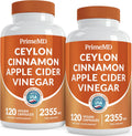 5-in-1 Ceylon Cinnamon Capsules 2355mg - Apple Cider Vinegar Capsules with Turmeric, Panax Ginseng, and Bioperine (120 Count, Pack of 2)