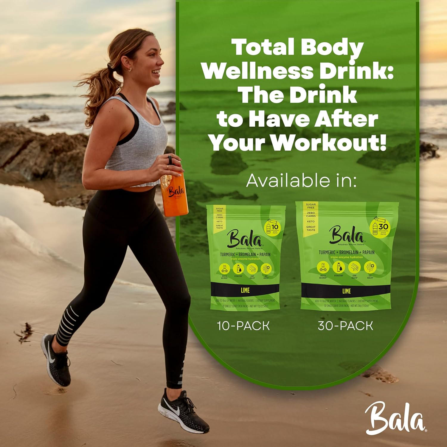 Bala Enzyme Sugar-Free Drink Mix Powder - Lime 0.25oz (8 Count)