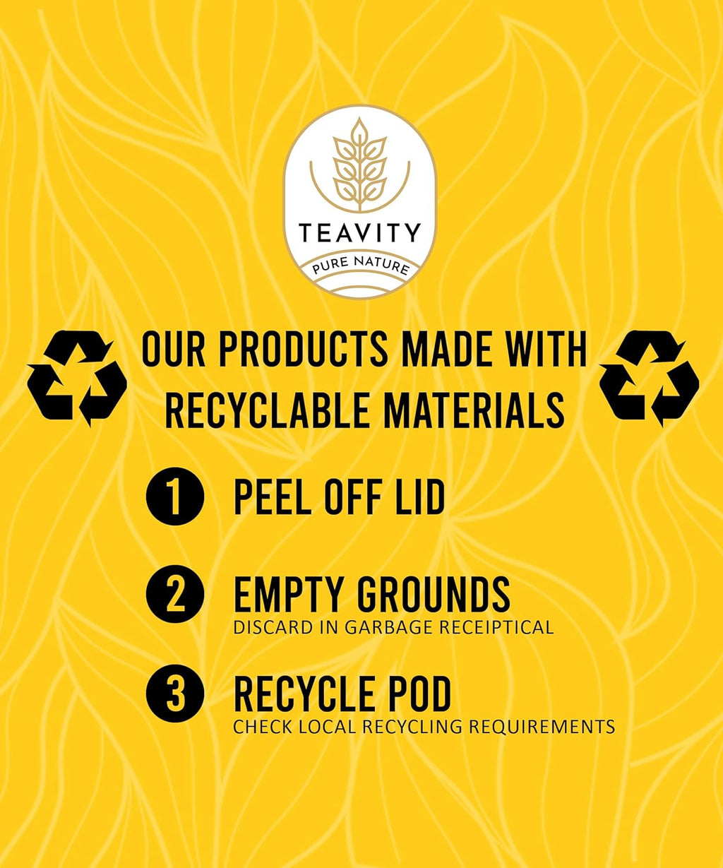 Organic Chai Black Tea Pods for Keurig Naturally Caffeinated by Teavity (12 Tea Pods)