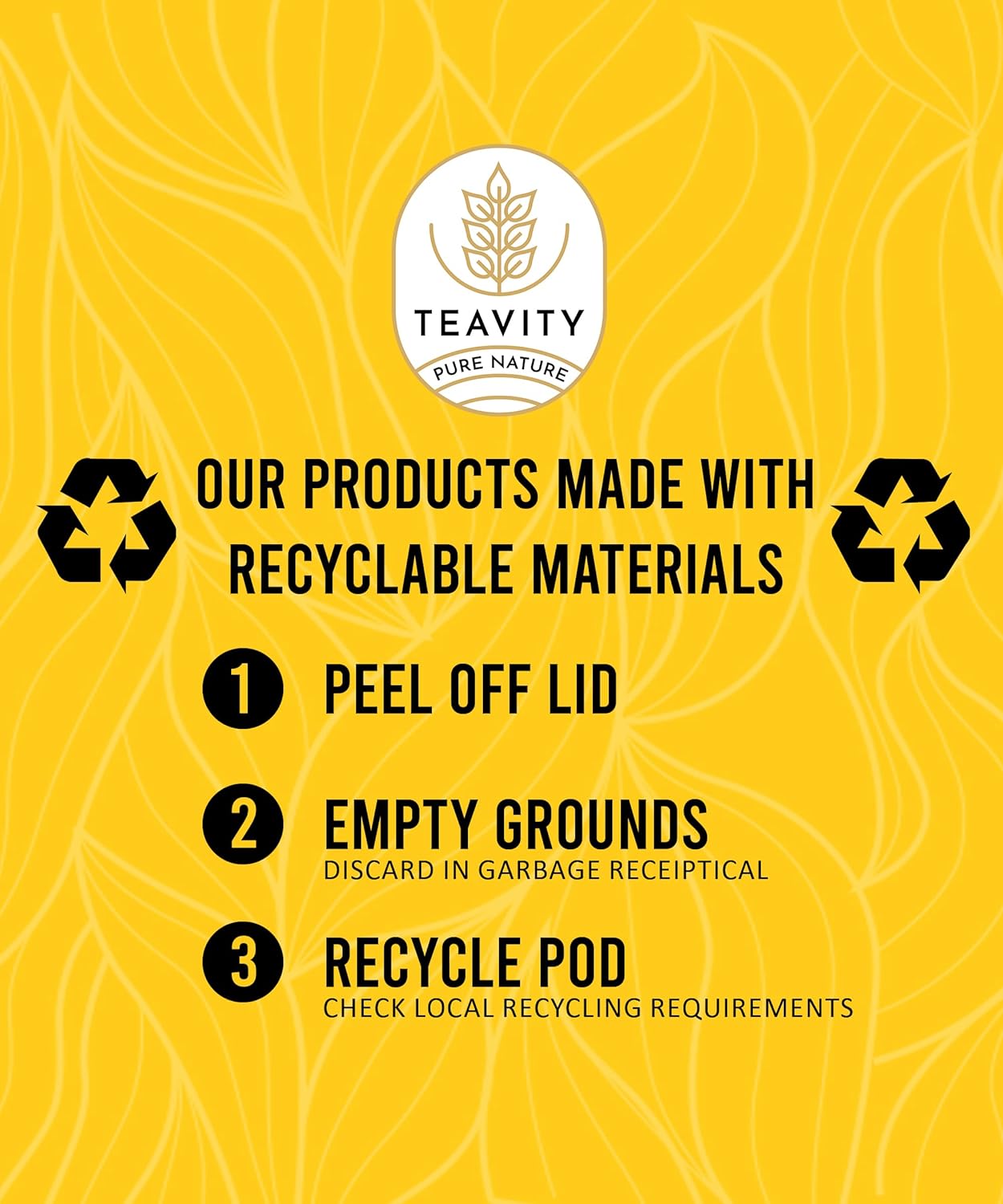 Organic Chai Black Tea Pods for Keurig Naturally Caffeinated by Teavity (24 Tea Pods)