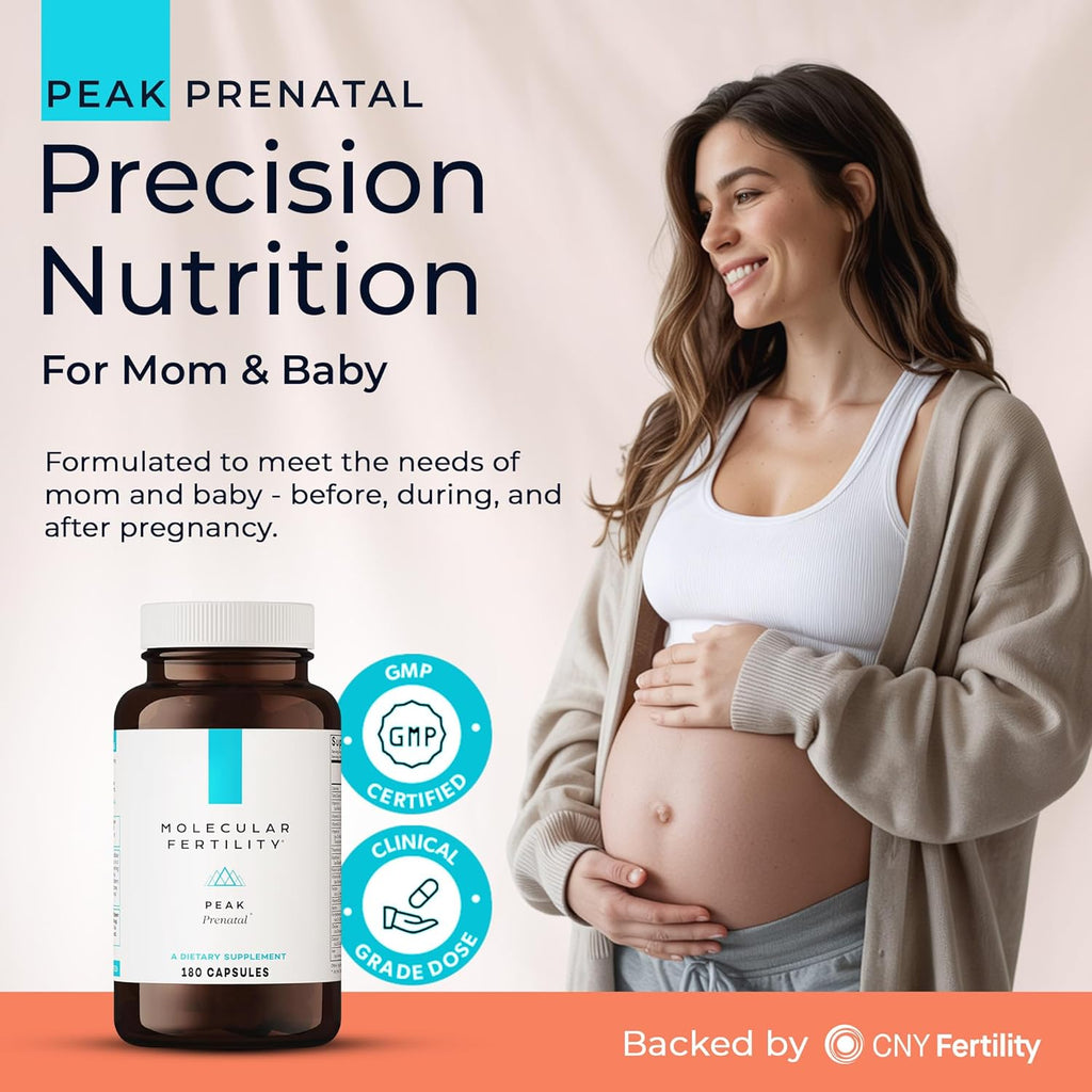 Peak Prenatal - Doctor Formulated Prenatal Vitamins for Women - Choline, Methylated Folate, Vitamin D, Iron, Probiotics - Comprehensive Pregnancy Supplement - 30 Day Supply