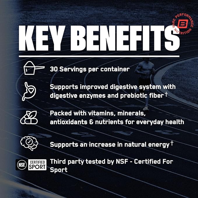 BARE PERFORMANCE NUTRITION, BPN Strong Reds Superfood Powder, Digestive Enzymes, Antioxidants, Improved Natural Energy, 30 Servings, Acai